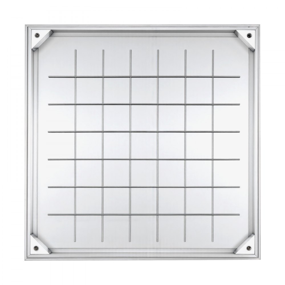 VEVOR Manhole Cover with Frame, 600 x 600mm Invisible Recessed Septic Tank Access Covers, Aluminum Alloy Embedded Drain Channel Inspection Cover for Pavements Gardens Patios