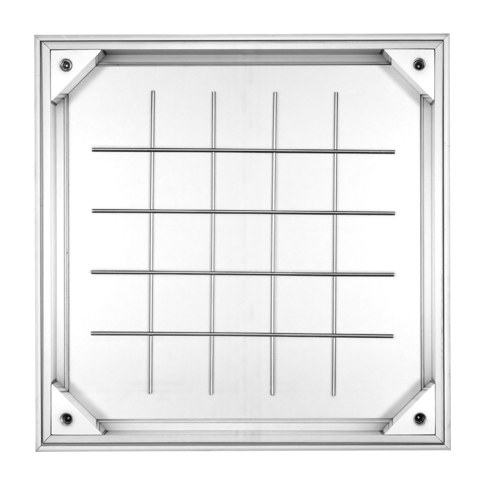 VEVOR Manhole Cover with Frame, 400 x 400mm Invisible Recessed Septic Tank Access Covers, Aluminum Alloy Embedded Drain Channel Inspection Cover for Pavements Gardens Patios
