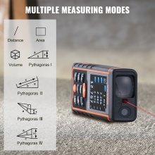 VEVOR Laser Measure, 400 ft, ±1/16'' Accuracy Laser Distance Measure with 100-Group Storage, ft/m/in/ft+in, 2.4'' Colorlit LCD Screen Laser Meter, Pythagorean Mode, Measure Distance, Area and Volume