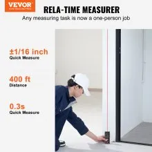 VEVOR Laser Measure, 400 ft, ±1/16'' Accuracy Laser Distance Measure with 100-Group Storage, ft/m/in/ft+in, 2.4'' Colorlit LCD Screen Laser Meter, Pythagorean Mode, Measure Distance, Area and Volume