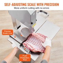 VEVOR Commercial Electric Meat Bandsaw, 850W Stainless Steel Vertical Bone Sawing Machine, Workbeach 23.6" x 18.3", 0.16-9.1 Inch Cutting Thickness, Frozen Meat Cutter with 2 Blades for Rib Pork Beef