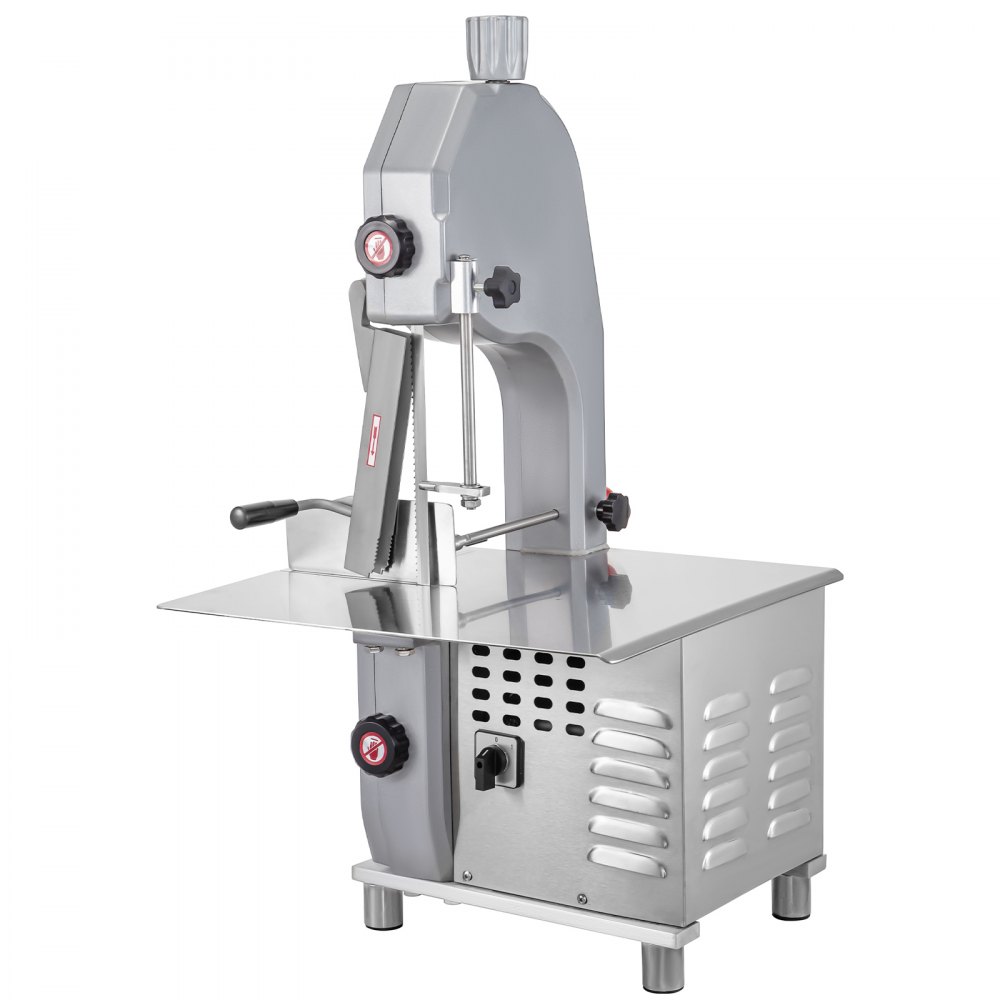 VEVOR 110V Bone Saw Machine, 1500W Frozen Meat Cutter, 2.1HP Butcher Bandsaw, Thickness Range 4-180mm, Max Cutting Height 215mm, Worktable 19.3x17.3inch, Sawing Speed 19m/s, Equipped with 6 Saw Blades