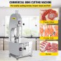 VEVOR 110V Bone Saw Machine, 1500W Frozen Meat Cutter, 2.1HP Butcher Bandsaw, Thickness Range 4-180mm, Max Cutting Height 215mm, Worktable 19.3x17.3inch, Sawing Speed 19m/s, Equipped with 6 Saw Blades