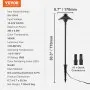 VEVOR 8 Pack Low Voltage Landscape Path Lights, 3W 210LM 12V-24VAC/DC Outdoor LED Pathway Lighting, 3000K Warm White Walkway Lights with Quick Connectors, IP66 Waterproof for Yard Garden Sidewalk