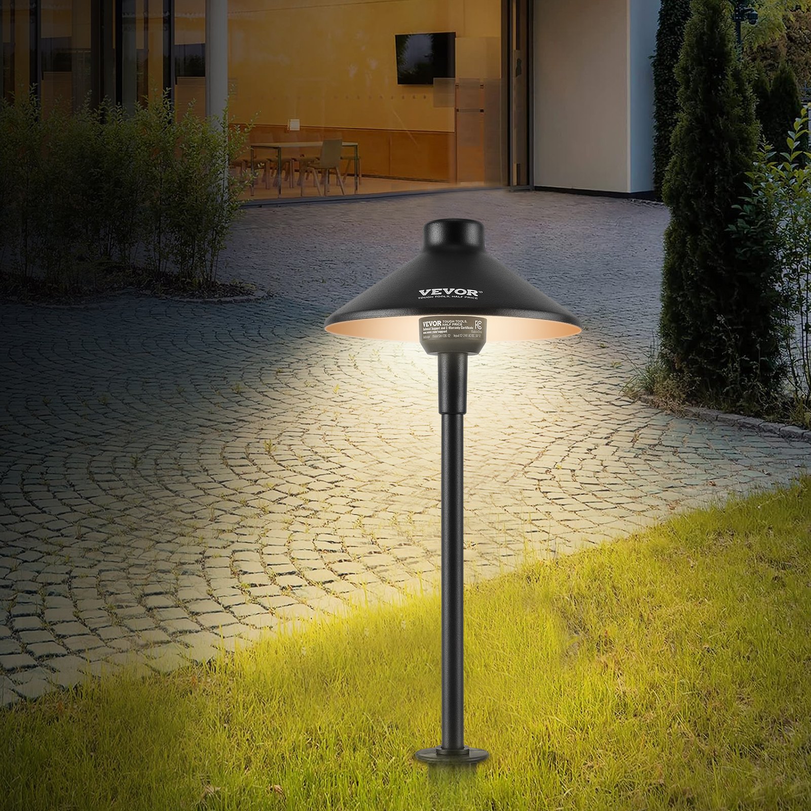 VEVOR 8 Pack Low Voltage Landscape Path Lights, 3W 210LM 12V-24VAC/DC Outdoor LED Pathway Lighting, 3000K Warm White Walkway Lights with Quick Connectors, IP66 Waterproof for Yard Garden Sidewalk