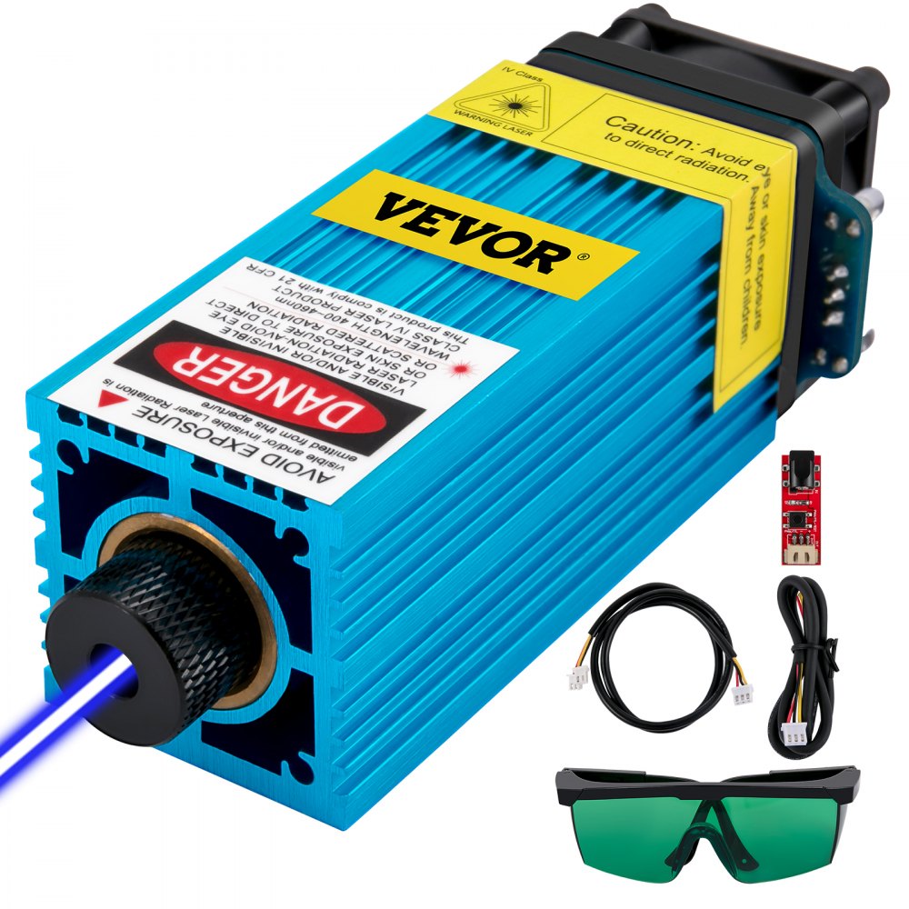 Laserový modul VEVOR 5,5w CNC laserový modul 450nm 12V laserová laserová hlava s vlnovou dĺžkou