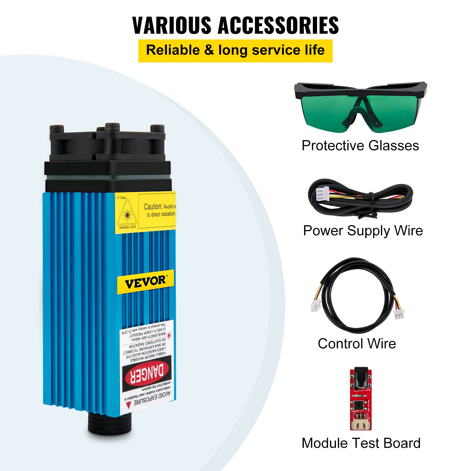 VEVOR Laser Module 5.5w CNC Laser Module 450nm 12V Laser Wavelength Laser Head