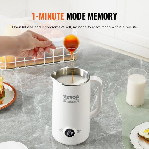 Machine à Lait Végétal 8 En 1 Automatique - 1200 Ml, Démarrage Différé, Autonettoyant - Pour Lait D'amande, Soja, Smoothie - 3