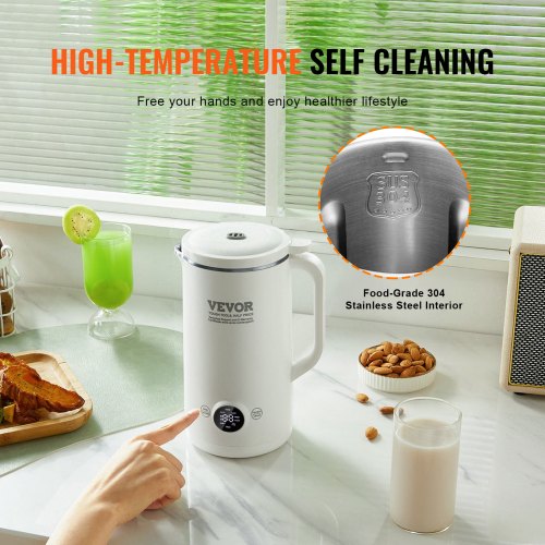 Machine à Lait Végétal 8 En 1 Automatique - 1200 Ml, Démarrage Différé, Autonettoyant - Pour Lait D'amande, Soja, Smoothie - 9