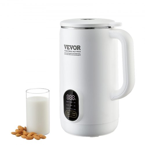 VEVOR Nut Milk Maker, 9-in-1 Soy Milk Maker with 12-Leaf Blades, 800ML Automatic Pant Based Soy/Oat Milk Maker with High Temperature Auto-Cleaning, 1-18 Hours Timer, Keep Warm, LCD Screen