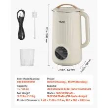 VEVOR 8-in-1 Nut Milk Maker, 34 oz Soy Milk Maker with 180W Blending, for Homemade Oat, Nut, Soy, Juice, Milkshake, Rice Cereal, Plant-Based Beverages with Self-Cleaning, Boil Water, 12-Hour Delay