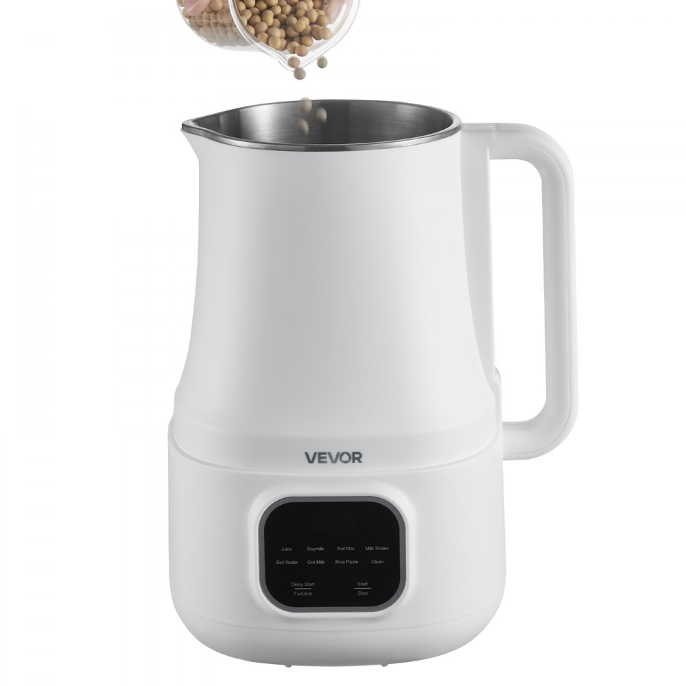 VEVOR 8-in-1 Nut Milk Maker, 34 oz Soy Milk Maker with 200W Blending, for Homemade Oat, Nut, Soy, Juice, Milkshake, Rice Cereal, Plant-Based Beverages with Self-Cleaning, Boil Water, 12-Hour Delay