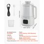 VEVOR 8-in-1 Nut Milk Maker, 34 oz Soy Milk Maker with 200W Blending, for Homemade Oat, Nut, Soy, Juice, Milkshake, Rice Cereal, Plant-Based Beverages with Self-Cleaning, Boil Water, 12-Hour Delay