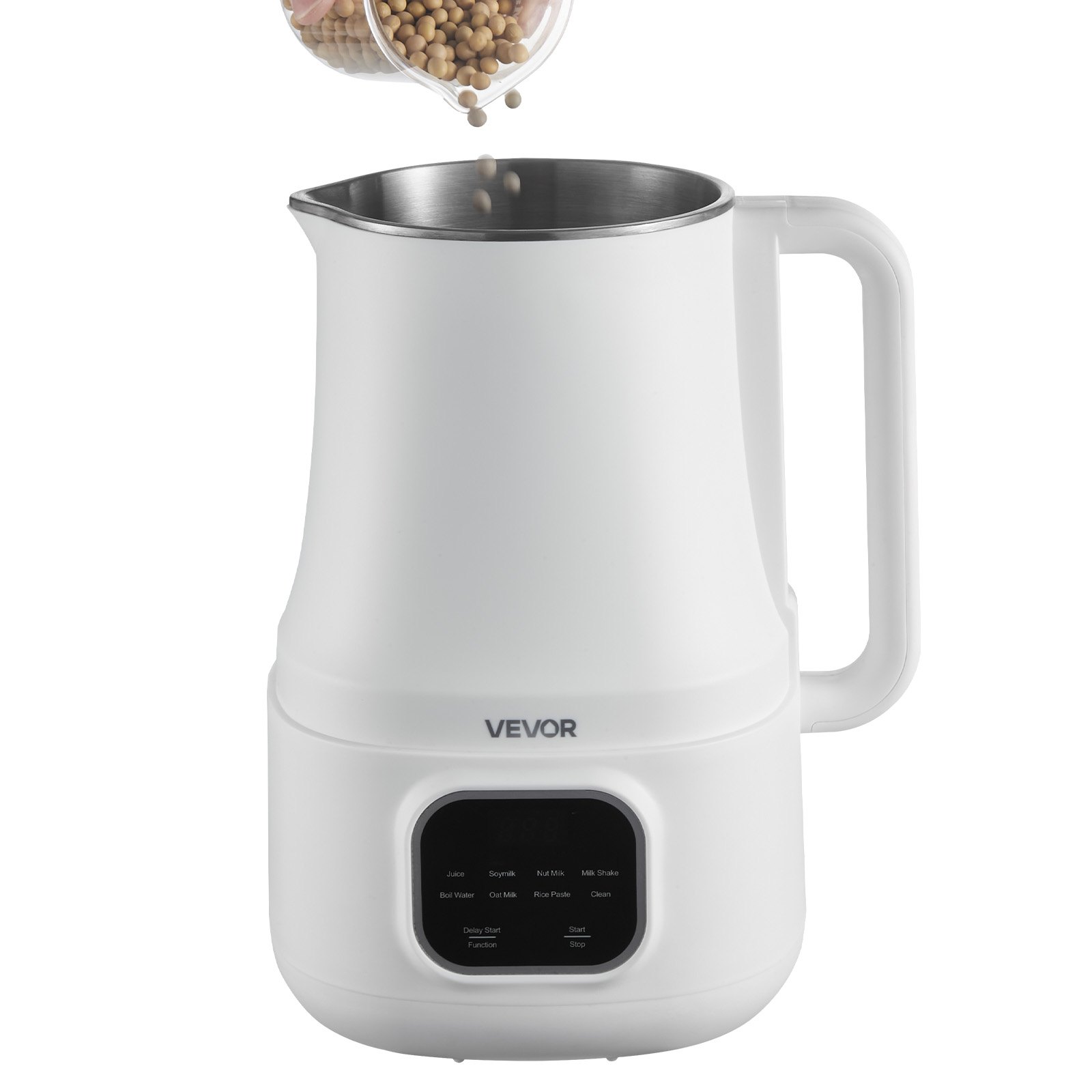 VEVOR 8-in-1 Nut Milk Maker, 34 oz Soy Milk Maker with 200W Blending, for Homemade Oat, Nut, Soy, Juice, Milkshake, Rice Cereal, Plant-Based Beverages with Self-Cleaning, Boil Water, 12-Hour Delay
