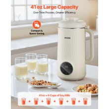 VEVOR 8-in-1 Nut Milk Maker, 41 oz Soy Milk Maker Machine with 10 Blades, for Homemade Oat, Nut, Soy, Juice, Milkshake, Rice Cereal, Plant-Based Beverages with Self-Cleaning, Boil Water, 12-Hour Delay