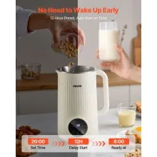 VEVOR 8-in-1 Nut Milk Maker, 41 oz Soy Milk Maker Machine with 10 Blades, for Homemade Oat, Nut, Soy, Juice, Milkshake, Rice Cereal, Plant-Based Beverages with Self-Cleaning, Boil Water, 12-Hour Delay