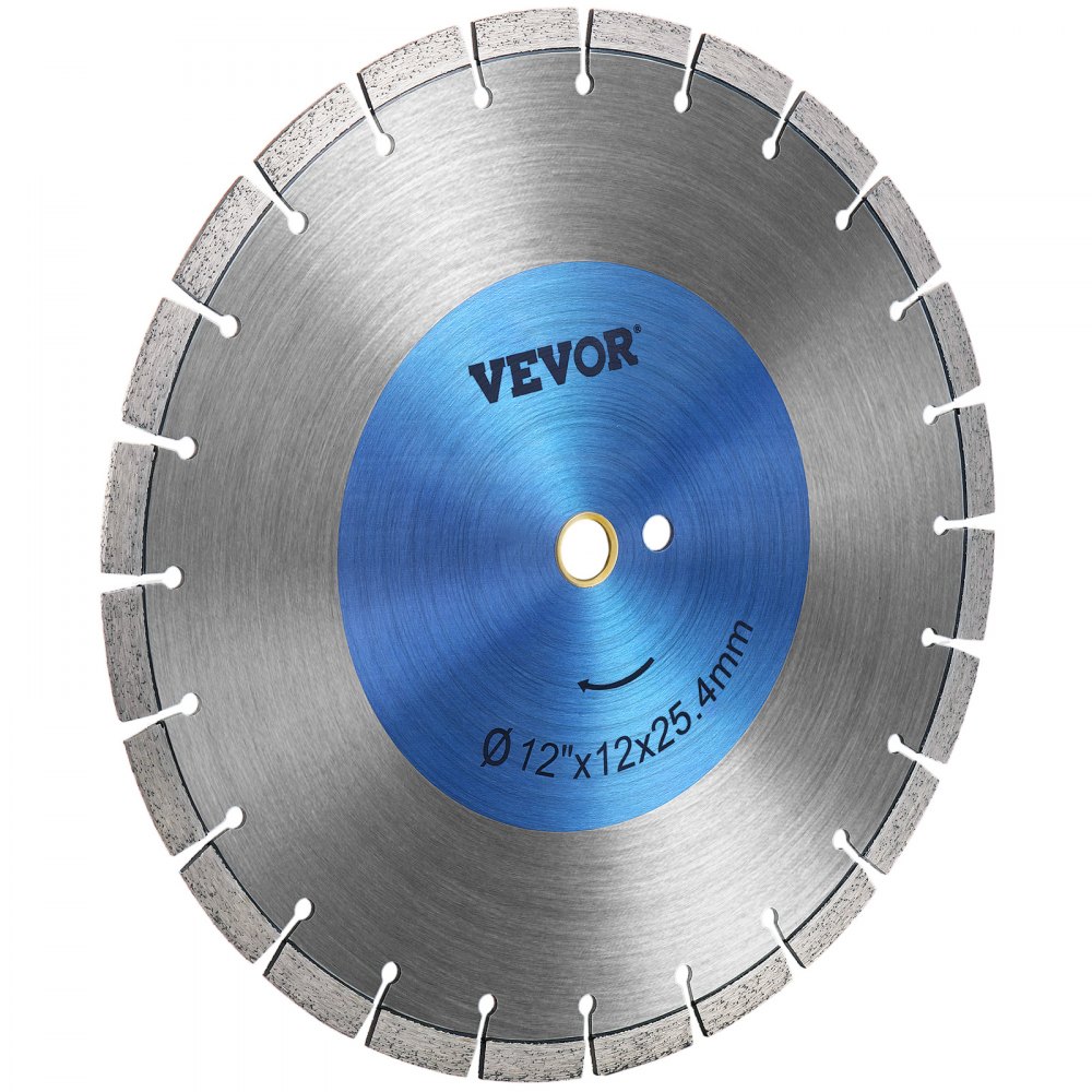 VEVOR Diamond Blade 12" Concrete Saw Blade Wet or Dry Segmented Cutting Wheel Masonry Wet Saw Blade General Purpose Power Saw 0.47in Tall Segment Blade Diamond Blades for Concrete Brick Block Masonry