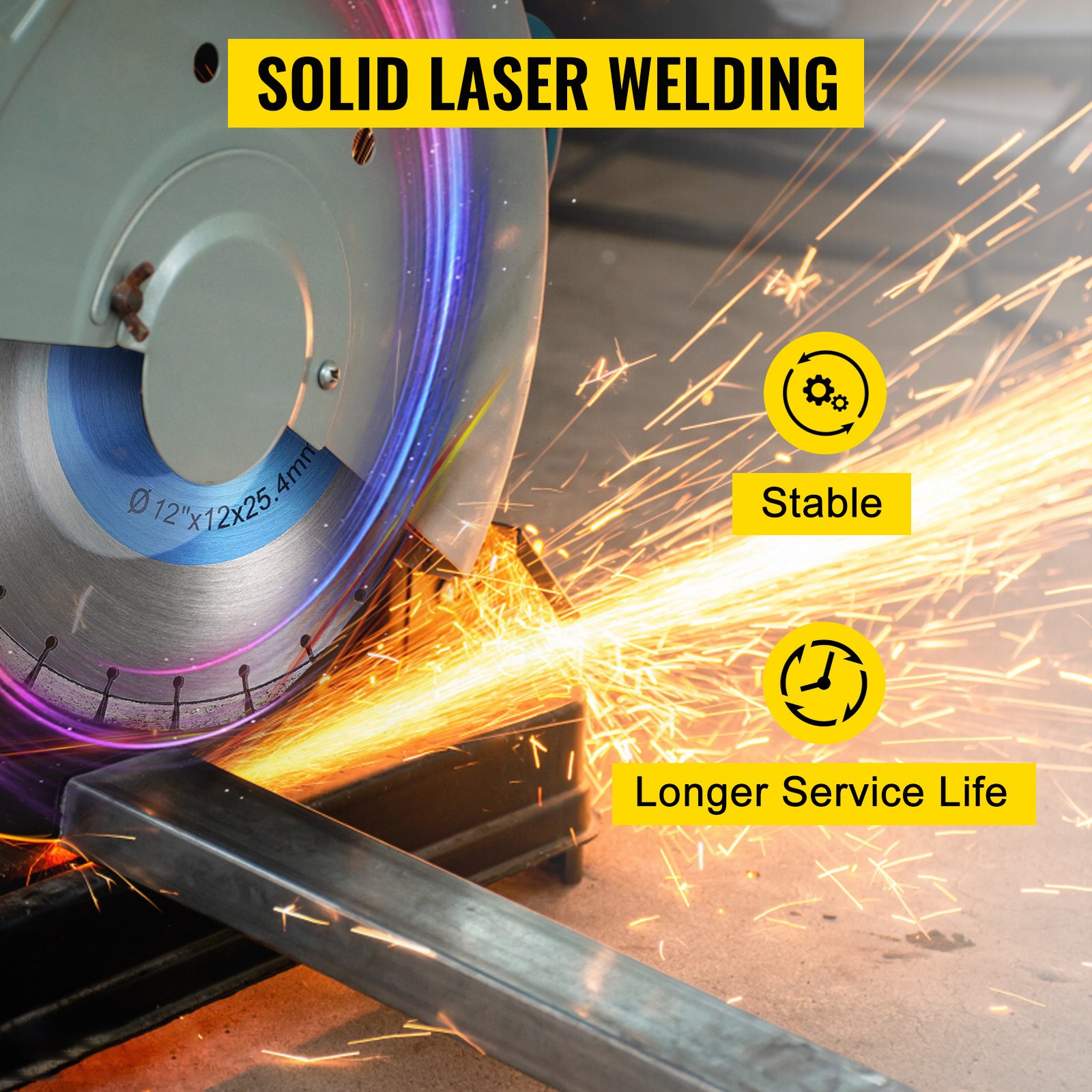 VEVOR Diamond Blade 12" Concrete Saw Blade Wet or Dry Segmented Cutting Wheel Masonry Wet Saw Blade General Purpose Power Saw 0.47in Tall Segment Blade Diamond Blades for Concrete Brick Block Masonry