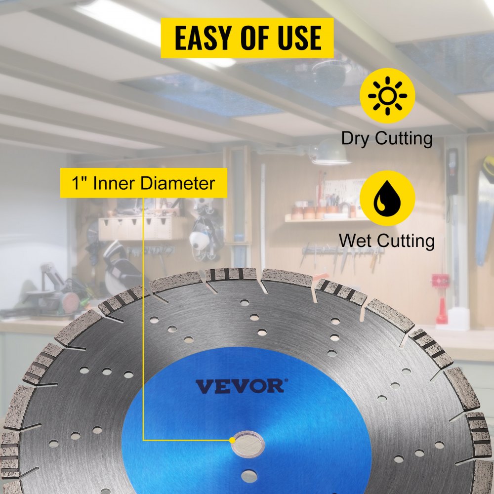 VEVOR 14" 356mm Premium Speedy Laser Welded Diamond Saw Blade Demo Saw Blade