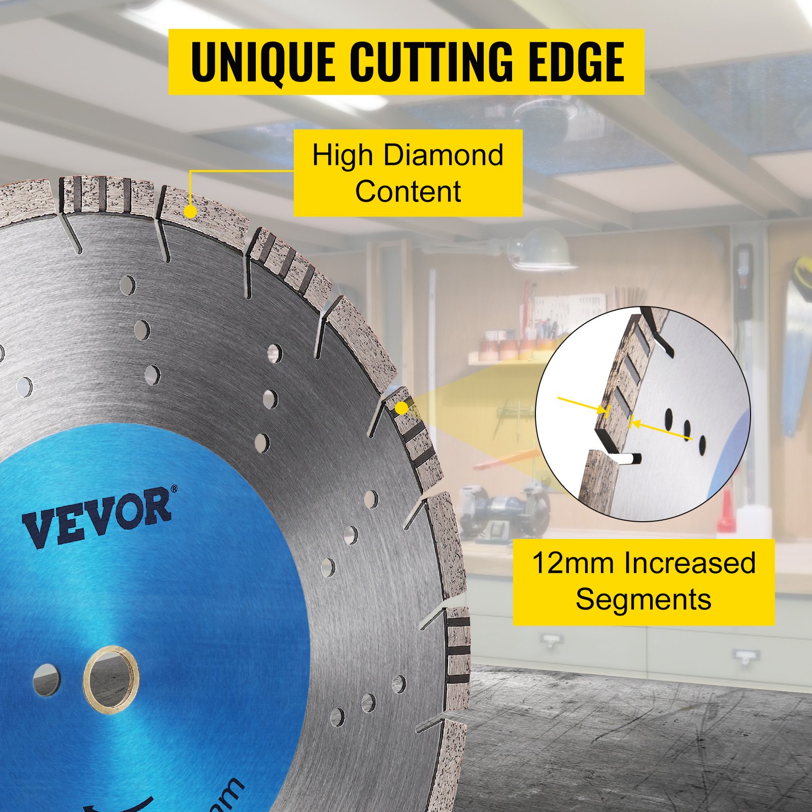 VEVOR 14" 356mm Premium Speedy Laser Welded Diamond Saw Blade Demo Saw Blade