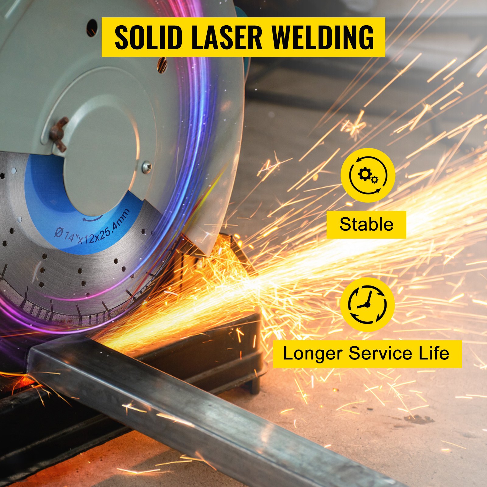 VEVOR 14" 356mm Premium Speedy Laser Welded Diamond Saw Blade Demo Saw Blade