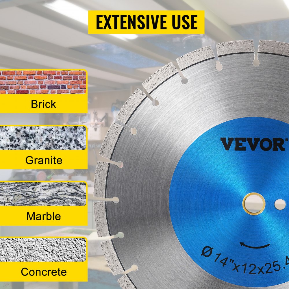 VEVOR 14" 356mm Laser Welded Diamond Saw Blade Demo Concrete Masonry Brick
