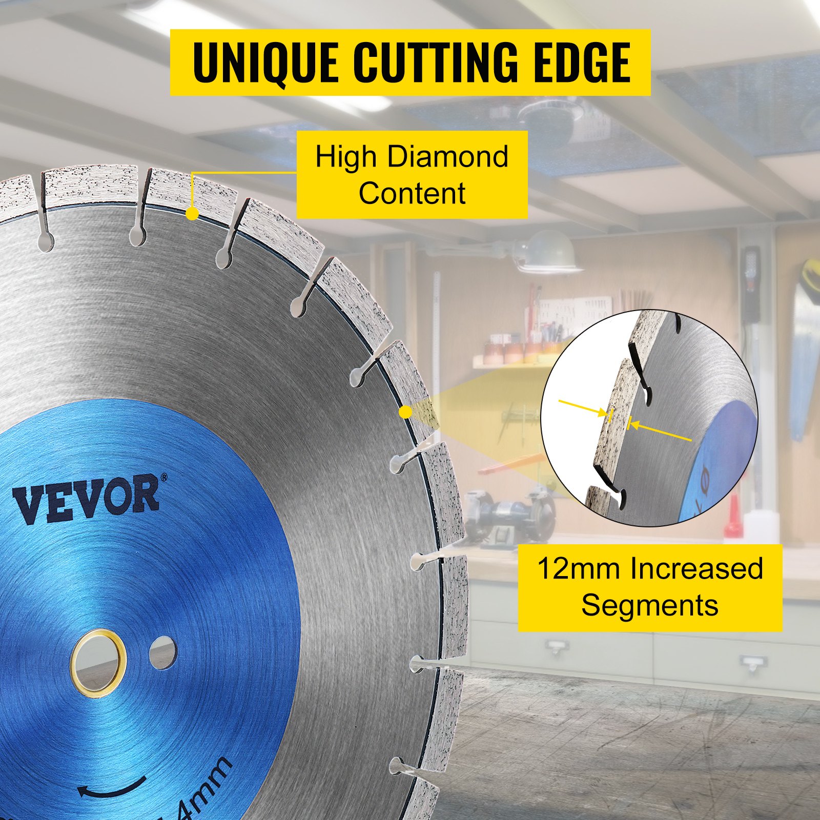 VEVOR 14" 356mm Laser Welded Diamond Saw Blade Demo Concrete Masonry Brick