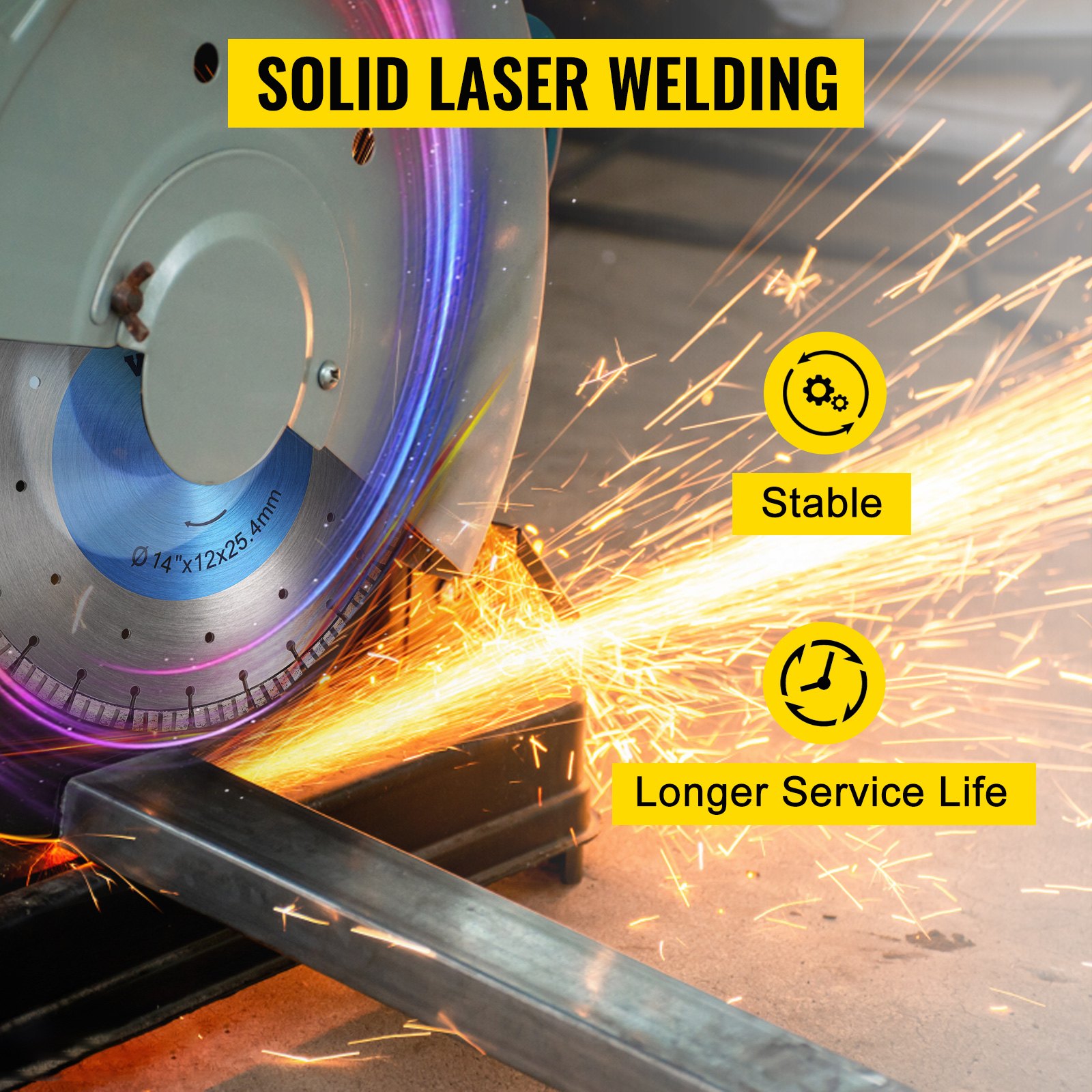 VEVOR Diamond Blade 14" Concrete Saw Blade Wet or Dry Segmented Cutting Wheel Masonry Wet Saw Blade General Purpose Power Saw 0.47in Tall Segment Blade Diamond Blades for Concrete Brick Block Masonry