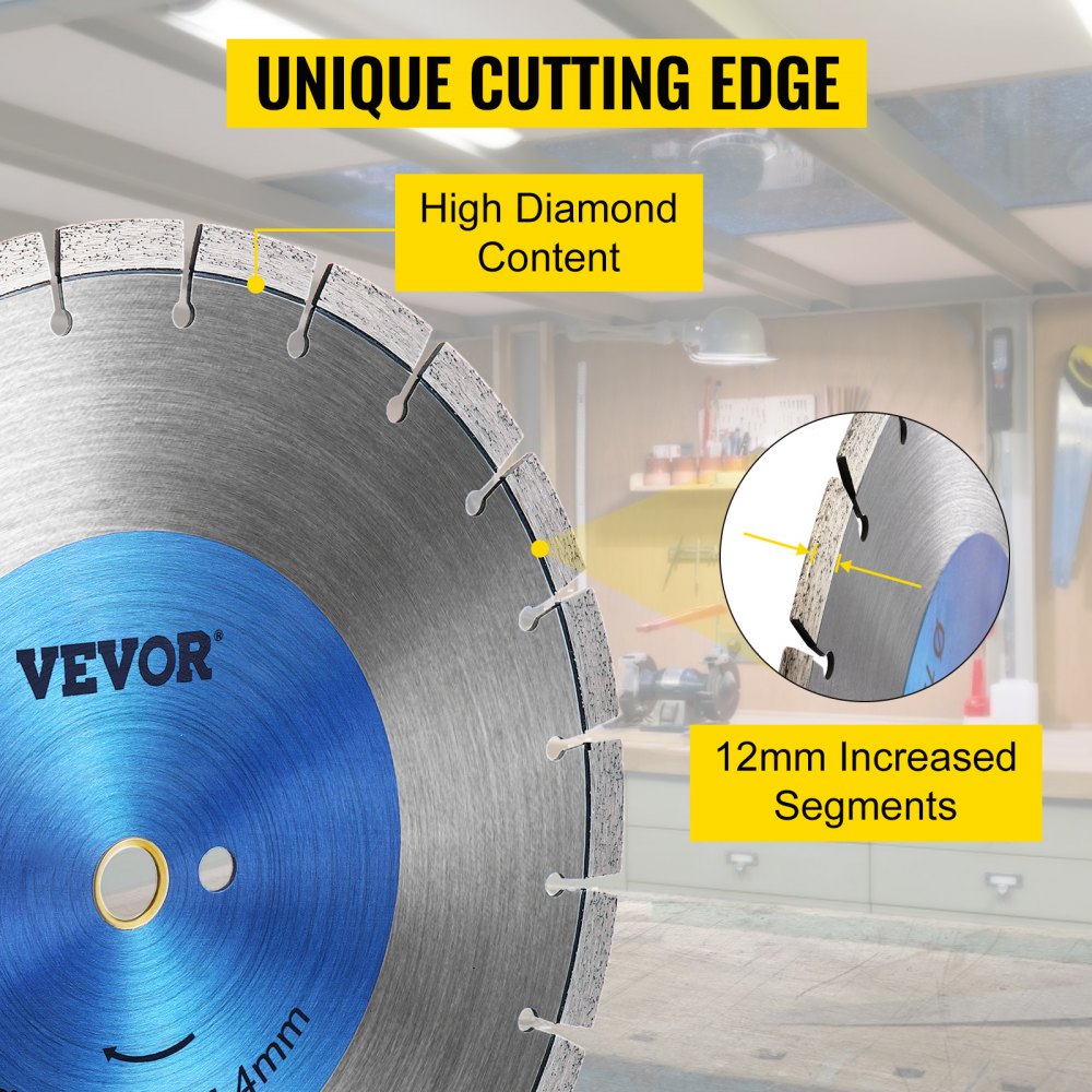 VEVOR 16" 400mm Laser Welded Diamond Saw Blade Demo Concrete Masonry Brick