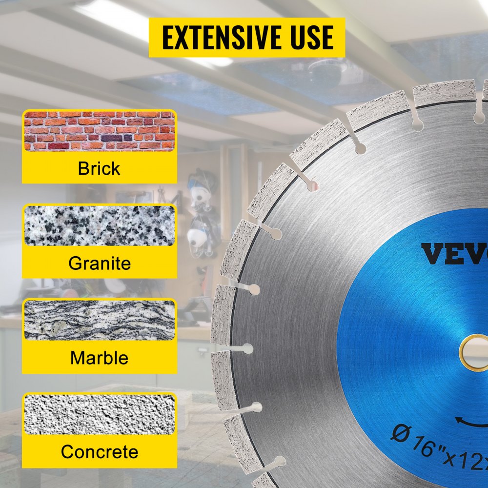 VEVOR 16" 400mm Laser Welded Diamond Saw Blade Demo Concrete Masonry Brick