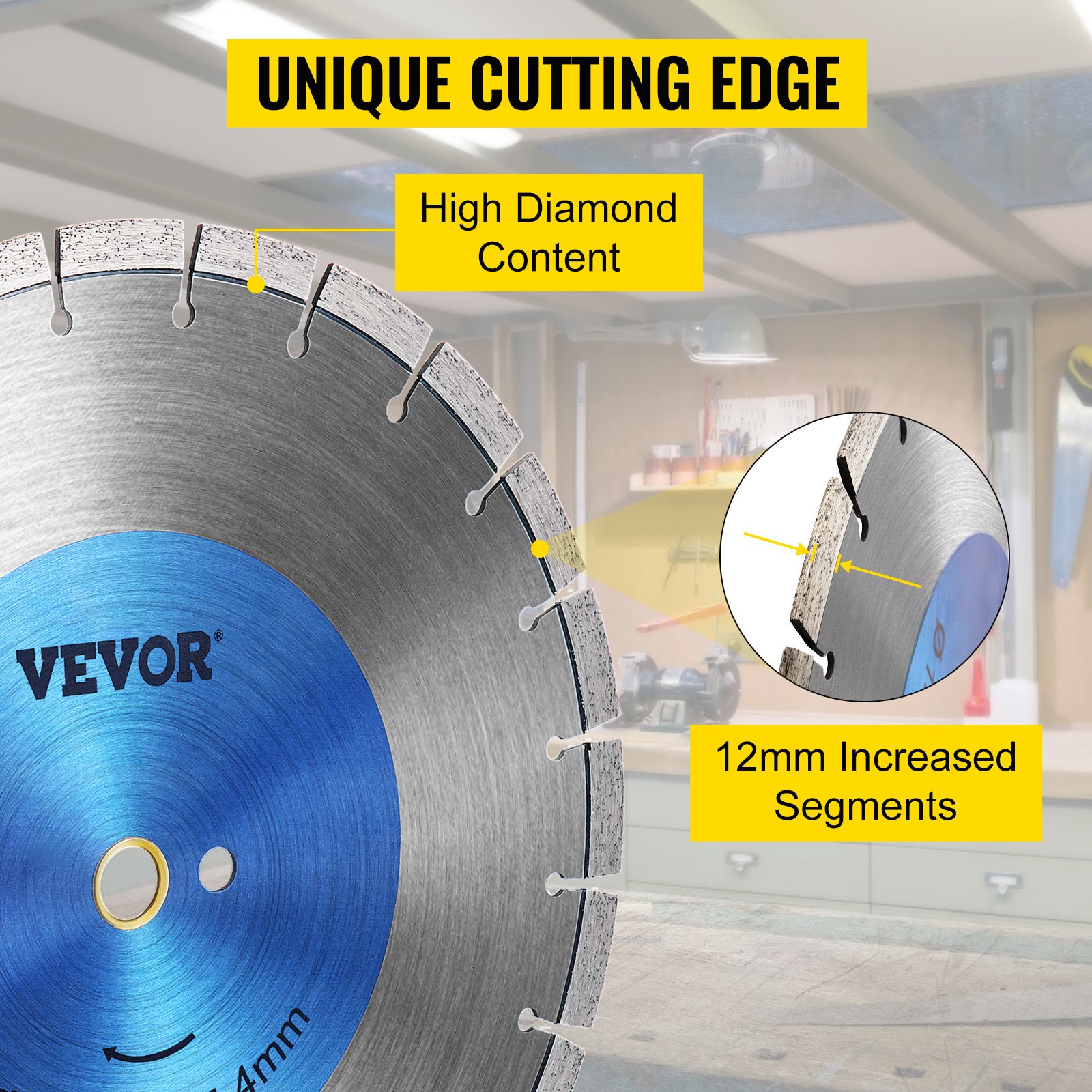VEVOR 18in 457mm Diamond Blade Concrete Saw Blade 25.4mm for Concrete Tile