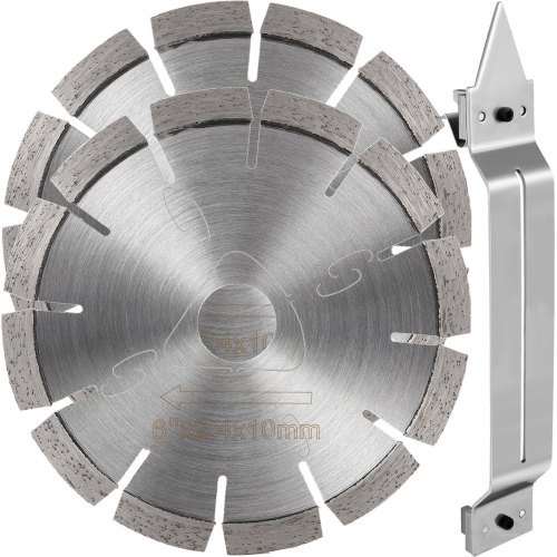VEVOR Soff-cut Diamond Blade 6" Concrete Saw Blade 2-Pack Masonry Wet Saw Blade with a Skid Plate Concrete Blade Laser Welding Diamond Blades for Cutting with Soft Bond Tile Marble Concrete Asphalt
