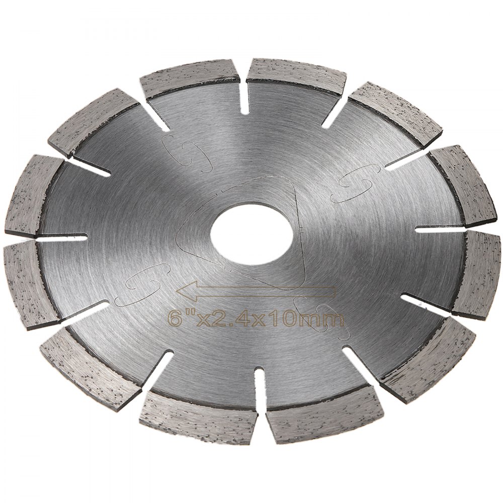 VEVOR Soff-Cut Diamond Blade 6" Concrete Saw Blade 4-Pack Masonry Wet Saw Blade Laser Welding Concrete Blade Dry Wet Cutting Diamond Blades for Cutting w/Soft Bond Tile Marble Stone Concrete Asphalt