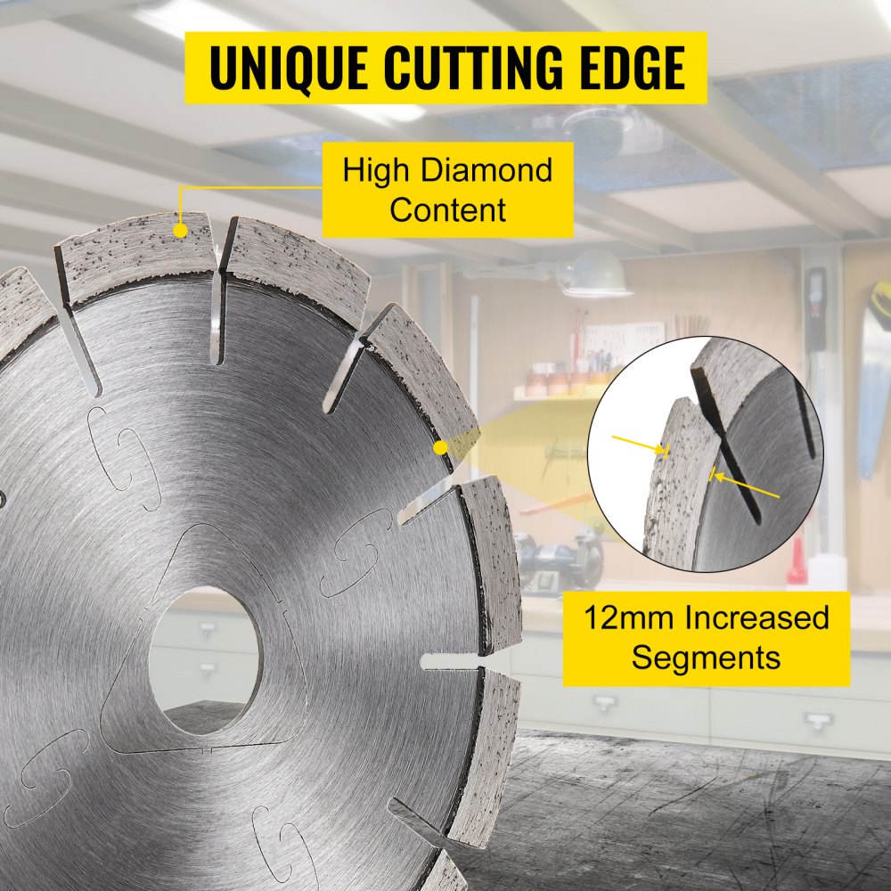VEVOR Soff-Cut Diamond Blade 6" Concrete Saw Blade 4-Pack Masonry Wet Saw Blade Laser Welding Concrete Blade Dry Wet Cutting Diamond Blades for Cutting w/Soft Bond Tile Marble Stone Concrete Asphalt