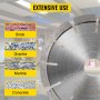 VEVOR Soff-Cut Diamond Blade 6" Concrete Saw Blade 4-Pack Masonry Wet Saw Blade Laser Welding Concrete Blade Dry Wet Cutting Diamond Blades for Cutting w/Soft Bond Tile Marble Stone Concrete Asphalt