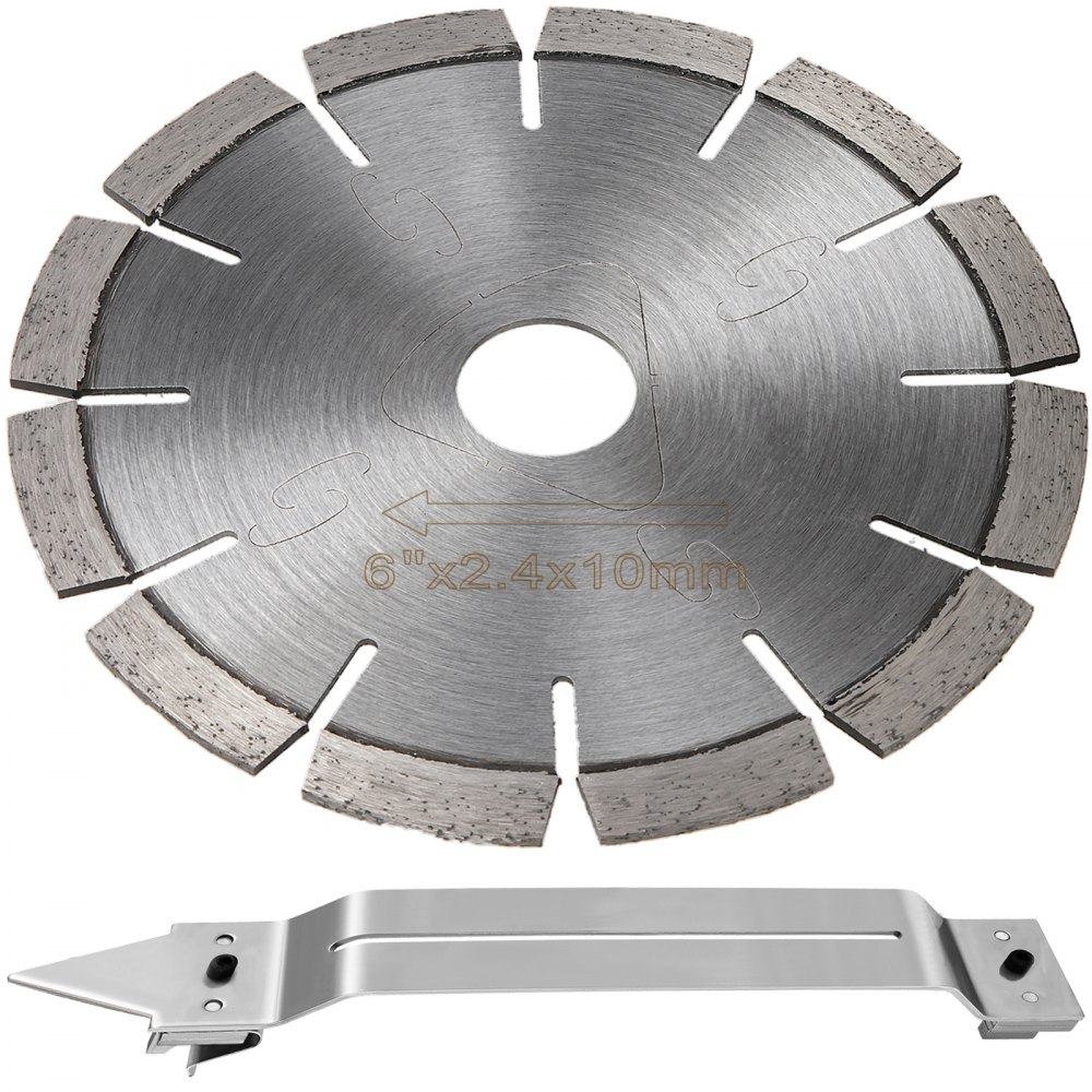 VEVOR Hoja de diamante de corte suave Hoja de sierra para concreto de 6" Paquete de 1 hoja de sierra húmeda para mampostería con placa deslizante Hoja para concreto Hojas de diamante para soldadura láser para cortar con baldosas de unión blanda Mármol Concreto Asfalto