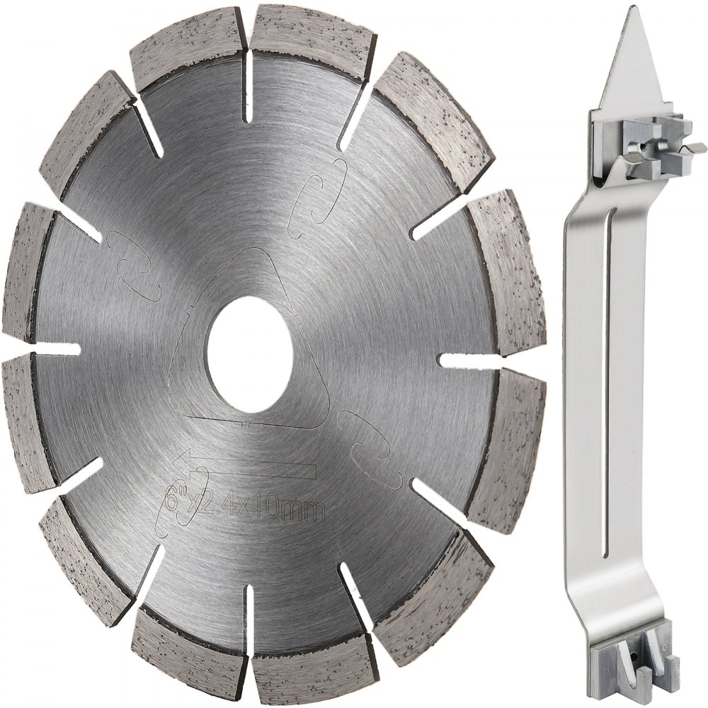 VEVOR Hoja de diamante de corte suave Hoja de sierra para concreto de 6" Paquete de 1 hoja de sierra húmeda para mampostería con placa deslizante Hoja para concreto Hojas de diamante para soldadura láser para cortar con baldosas de unión blanda Mármol Concreto Asfalto