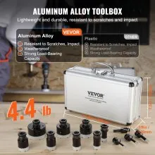 VEVOR Diamond Core Drill Bit Set, 11 PCS 6/8/10/20/25/28/32/35/45/50/65mm Diamond Hole Saw Kit, with M14 Connector and Storage Case for Dry and Wet, Diamond Drill Bits for Tile Ceramic