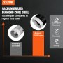 VEVOR Diamond Core Drill Bit Set, 11 PCS 6/8/10/20/25/28/32/35/45/50/65mm Diamond Hole Saw Kit, with 5/8"-11 Connector and Storage Case, for Dry and Wet, Diamond Drill Bits for Ceramic Tile