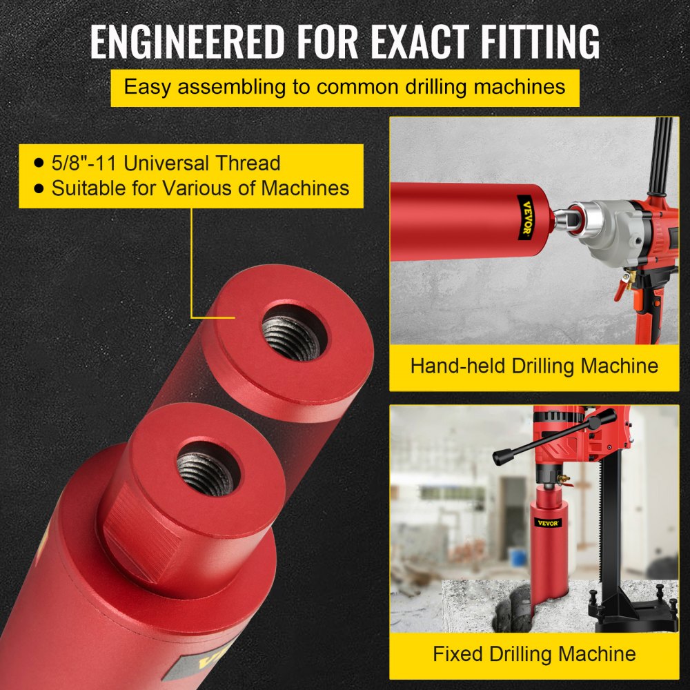 VEVOR Wet Diamond Core Drill 2.5"/ 63mm Dia. Hole Cutter for Concrete Masonry