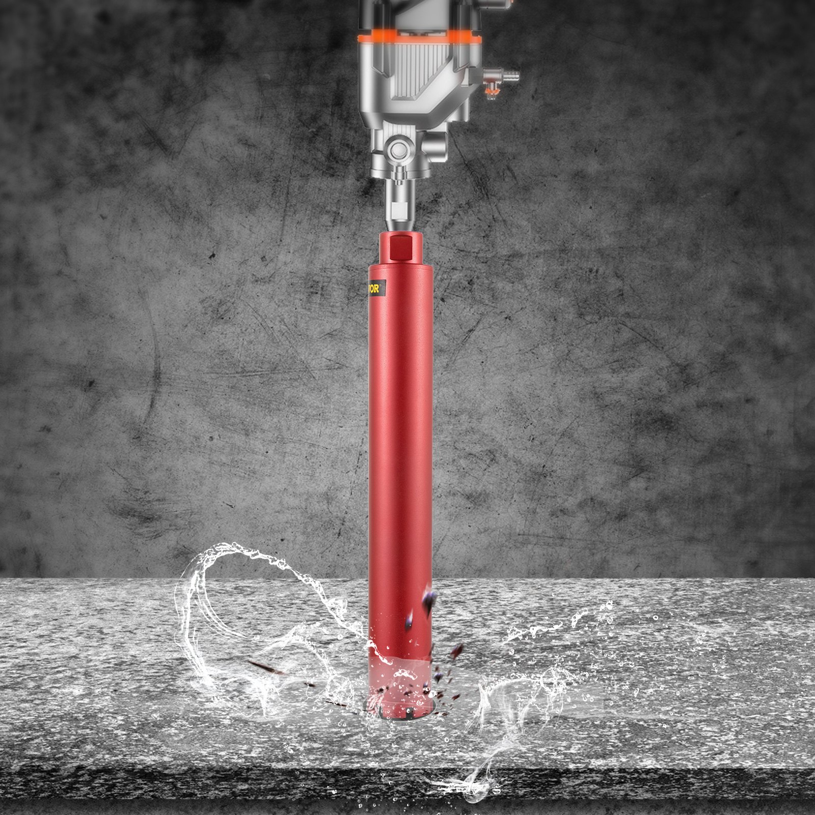 VEVOR Wet Diamond Core Drill 2.5"/ 63mm Dia. Hole Cutter for Concrete Masonry