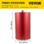 VEVOR Diamond Core Drill, 10"/254mm Diameter Core Drill Bit, 14"/355mm Concrete Core Drill Bit, 5/8"-11 Thread Core Bit, Dry/Wet Drill Core Bits w/a Blade, Diamond Wet Coring Bit For Concrete Brick
