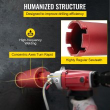 VEVOR Dry Diamond Core Drill 3"/76mm Dia. Hole Cutter for Concrete Masonry Brick