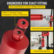 VEVOR Diamond Core Drill, 4"/101mm Diameter Core Drill Bit, 14"/355mm Concrete Core Drill Bit, 5/8"-11 Thread Core Bit, Dry/Wet Drill Core Bits w/ a Blade, Diamond Wet Coring Bit For Concrete Brick