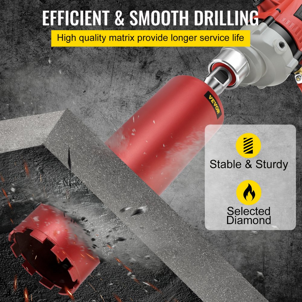 VEVOR Dry Diamond Core Drill 5"/127mm Dia. Hole Cutter for Concrete Masonry