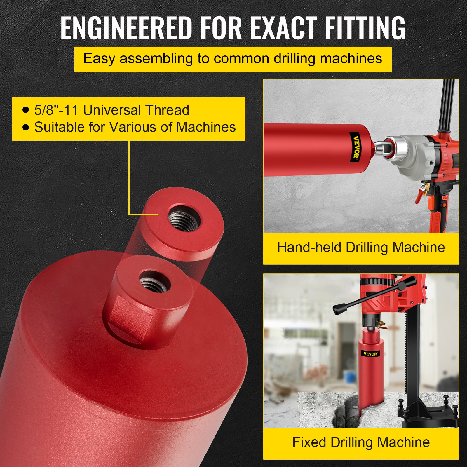 VEVOR Dry Diamond Core Drill 5"/127mm Dia. Hole Cutter for Concrete Masonry
