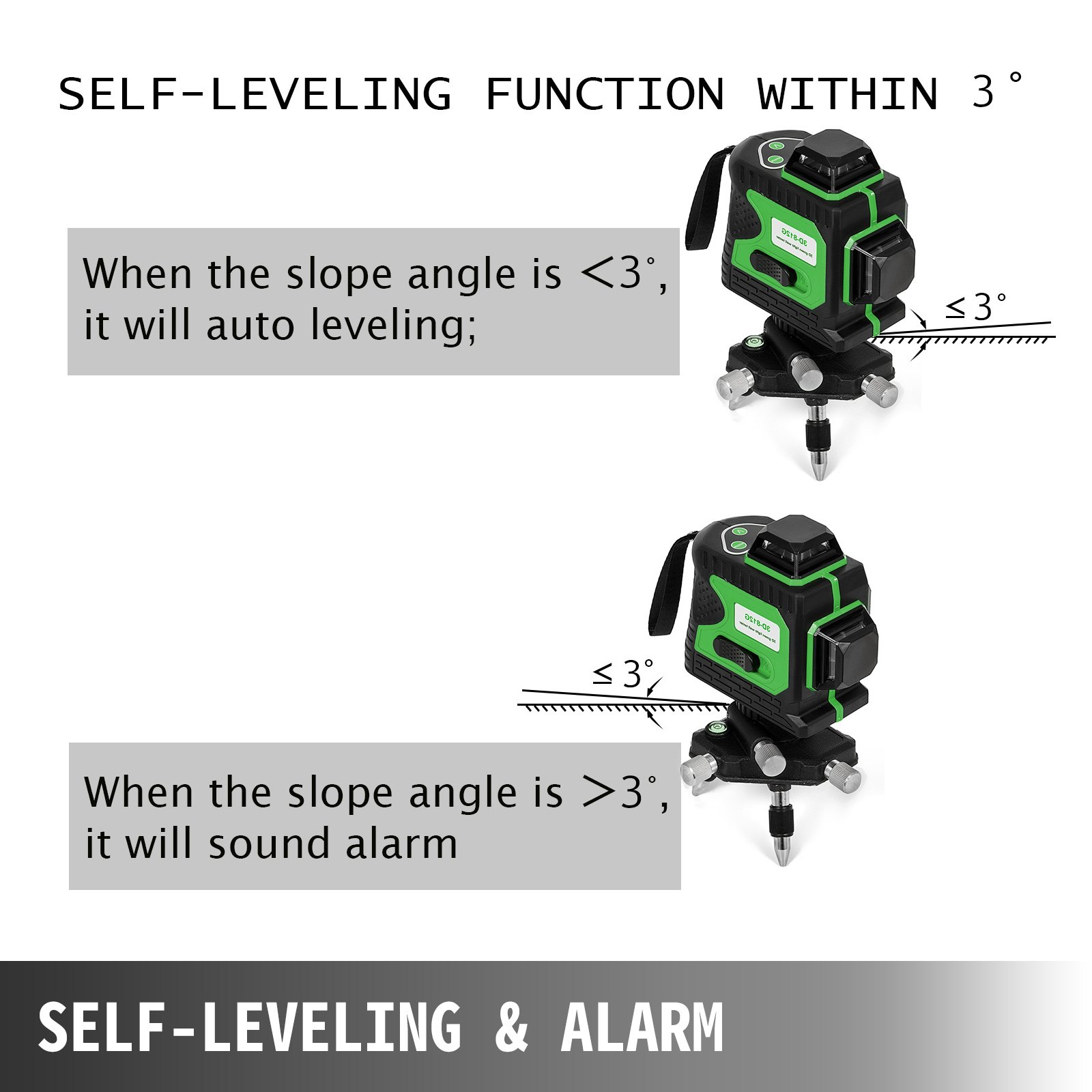 AU 80X 360° 3D Green 12 Line Laser Level Auto Leveling 40M Outdoor Cross Measure