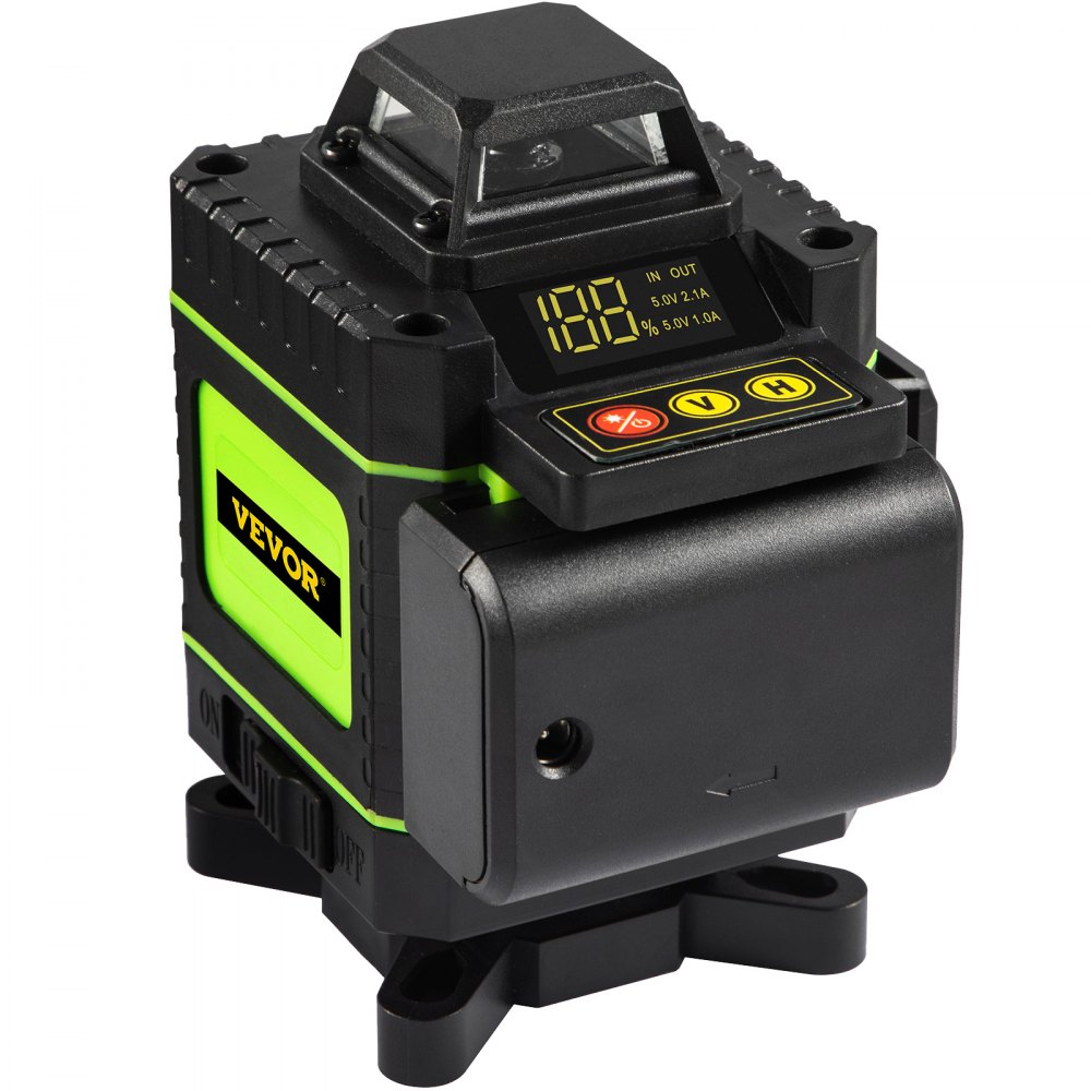 VEVOR Cross Line Laser Level, 4 x 360° Fyra Plane Switchable Lines, 131FT Green Beam, Självnivellerande & Tilt Leveling Laser Level, 360° Magnetic Base & Mini Tripod Base Inkluderat, för heminredning