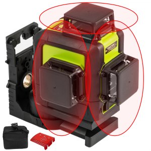 VEVOR Kit de nivel láser giratorio autonivelante de 12 líneas Rayos rojos  cruzados horizontales y verticales