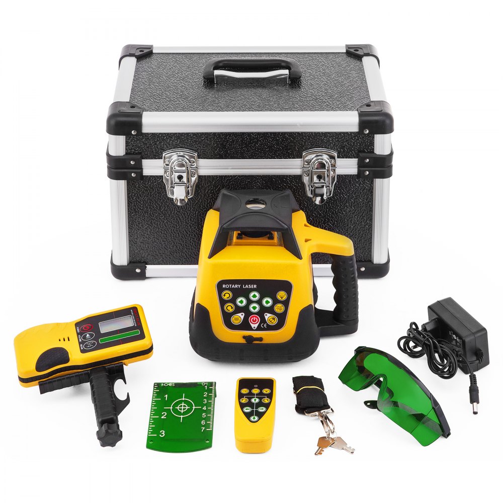 VEVOR Rotary Green Laser Kit 500M+1.65M Aluminum Tripod+5M Laser Level Staff